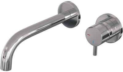 Brauer Chrome Edition Inbouw Wastafelmengkraan met Gebogen Uitloop en Rozetten Model B1 Chroom