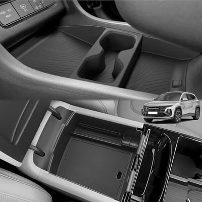 Compatibele Opbergdoos voor Hyundai Tucson NX4 2025 2026 - Console Organizer met Bekers, Armsteun en Planken voor Extra Opbergruimte