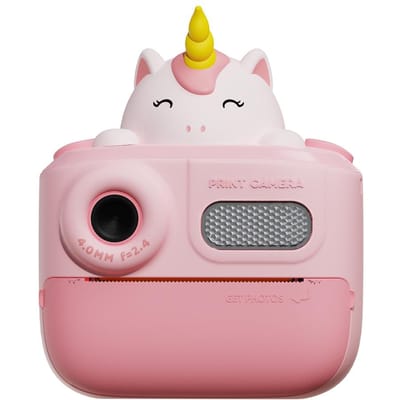 Kids Camera 48MP Voor- en Achterkant Kids Print Camera Thermische Print Multifunctionele Camera voor Kinderen Pink Horse roze