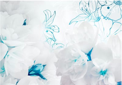 Fotobehangkoning - Behang - Vliesbehang - Fotobehang Bloemen - Softness of down - 150 x 105 cm