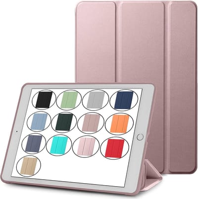 Tablethoes Geschikt voor: Tablethoes Geschikt voor: iPad Pro 11 (2022) / iPad Pro 11 (2021) / iPad Pro 11 (2020) / iPad Pro 11 (2018) - 11 inch Ultraslanke Hoesje Tri-Fold Cover Case - Rosegoud