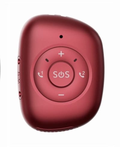 mijnSOS noodknop MS-V20 rood - Gps tracker - Seniorenalarm - Valdetectie- Servicepakket- Alarmknop voor Ouderen- Met gratis app- Noodnummers- SOS-knop