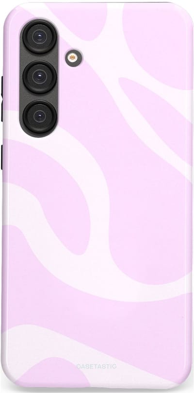 Casetastic hoesje geschikt voor Samsung Galaxy S25 Plus - Dubbellaagse bescherming - Vrolijk Roze Suikerspin Curves - Fashion Case - Lichtroze Wit