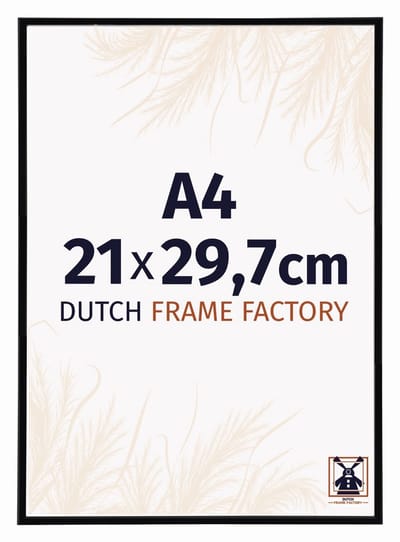 Fotolijst A4 21x29,7 cm - Kunststof - Zwart Hoogglans - Angers