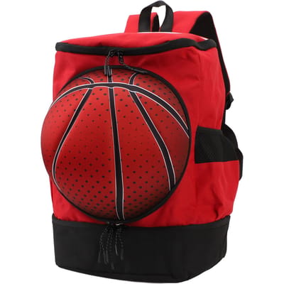 Basketbal Rugzak Sport Voetbal Basketbal Tas met Bal Schoenvak voor Voetbal Basketbal rood/zwart