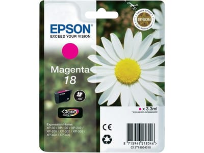 Epson Inktcartridge 18 Origineel Magenta C13T18034012