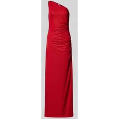 Maxi-jurk in one-shoulder band met siersteentjes