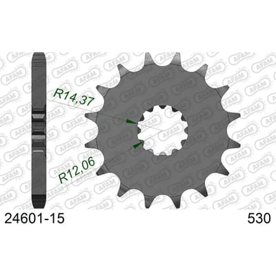 Stalen motortandwiel voor Afam 530 15 dents