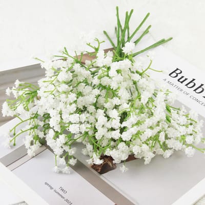 SnelShoppen - 16Pcs Kunstbloemen Gypsophila Witte Kunstmatige Bloemen 28cm - Decoratie voor Thuis, Bruiloft, Feest, Babys Breath, Herbruikbaar