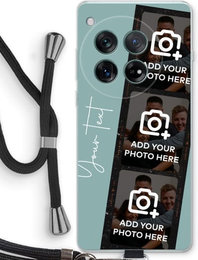 Gepersonaliseerd - Case Company® - Hoesje met koord geschikt voor OnePlus 12r hoesje met Koord - Filmrol N°1 - Telefoonhoesje met Zwart Koord - Bescherming aan alle Kanten en Over de Schermrand