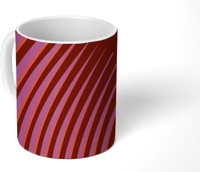 Mok - Koffiemok - Lijnen - Rood - Beweging - Mokken - 350 ML - Beker - Koffiemokken - Theemok