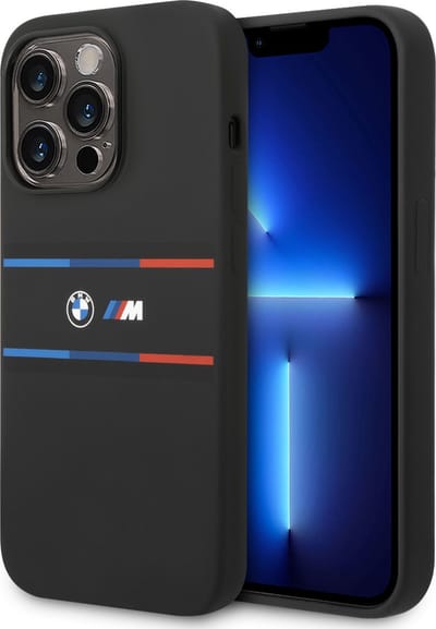 BMW Silicone Back Cover Telefoonhoesje voor Apple iPhone 14 Pro - Bescherm je Telefoon & Kies voor Zwarte Kleur.