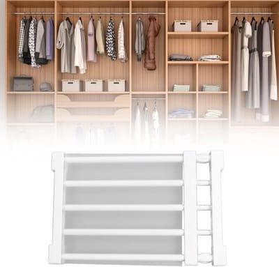 Verstelbare Planken voor Kasten, Uitschuifbare Opbergplank met Spanningstang voor Keuken, Slaapkamer en Kledingkast, Ideaal voor Efficiënte Opbergruimte en Organisatie