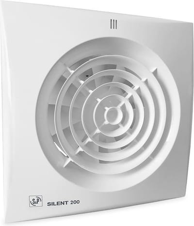 Soler & Palau Silent-200 Badkamer-/Toiletventilator met Timer + Vochtsensor - 230V AC - 16W - 180 m³/h - 33dB - IP45 - SILENT-200CHZ
