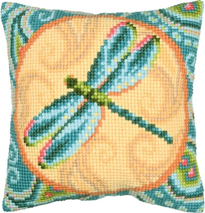 Vervaco - Kruissteekkussen kit - Libelle - PN-0146926 - Borduren - Borduurpakket - Borduurpakket volwassenen - Borduurpakket kind