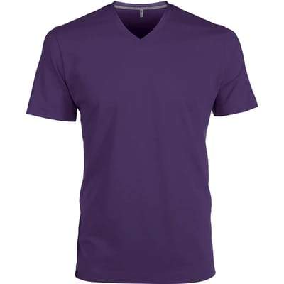 Kariban T-shirt V-hals korte mouwen K357 - purple - XXL