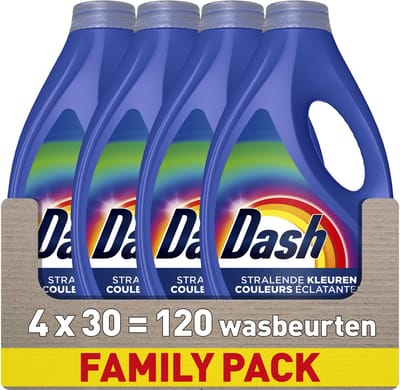 Dash Waskracht Vloeibaar Wasmiddel - Briljante Kleuren - 4 x 30 Wasbeurten