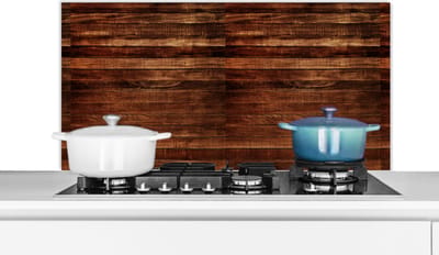 Spatscherm keuken 100x50 cm - Kookplaat achterwand Hardhout - Robuust - Patronen - Muurbeschermer - Spatwand fornuis - Hoogwaardig aluminium
