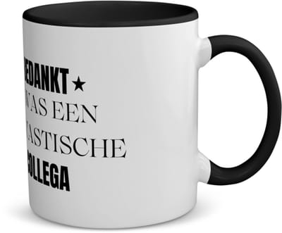 Akyol - bedankt je was een fantastische collega koffiemok - theemok - zwart - Werknemer - collega - bedankje - cadeautje voor collega - kado - afscheids cadeau - 350 ML inhoud