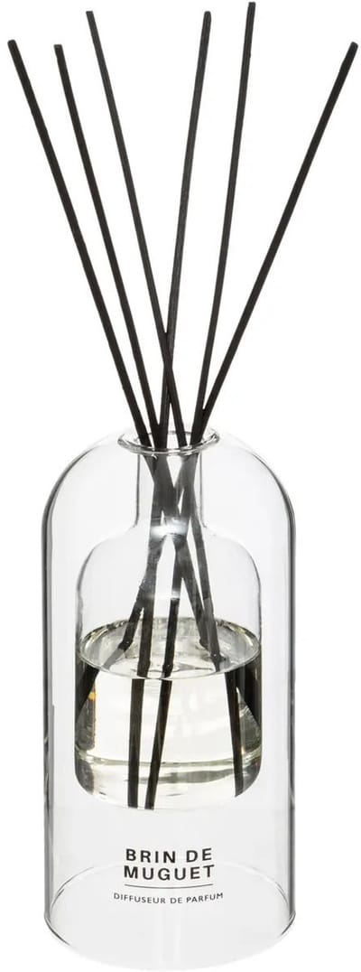 Atmosphera Geurstokjes in luxe glazen houder - Lelietje van Dalen - 150 ml - geurverspreider - interieurparfum