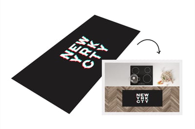 Keukenloper - Loper keuken - New York - City - Wit - 120x50 cm - Keukenloper vinyl