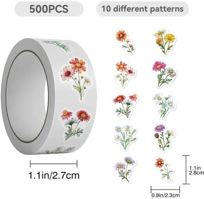500 Bloemen Stickers - Stickerrol - Kinderen - Planten