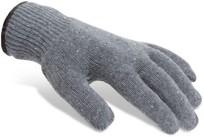 12 Paar Antislip Katoenen Werkhandschoenen L – PVC Noppen – Antislip – Grijs - Heren en Dames - 12 Paar [11129L12]