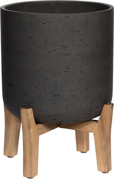 Pottery Pots - Plantenbak Charlie XXL (Feet Low) - Ø47cm x H62.5cm - Indoor en Outdoor - Black Washed