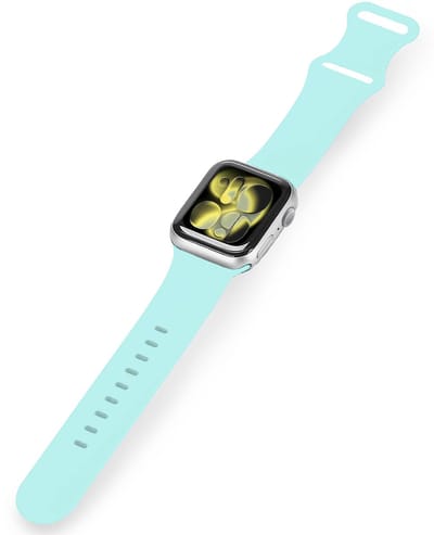 Horloge Bandje Geschikt voor Apple Watch 1, 2, 3, 4, 5, 6, 7, 8, 9, 10, 11, SE - 42/44/45/46 mm Bandje Siliconen Polsband - Siliconen Bandje Smartwatch - Mint