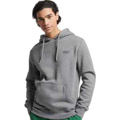 Hooded sweatshirt met geborduurd logo biologisch katoen Superdry Vintage