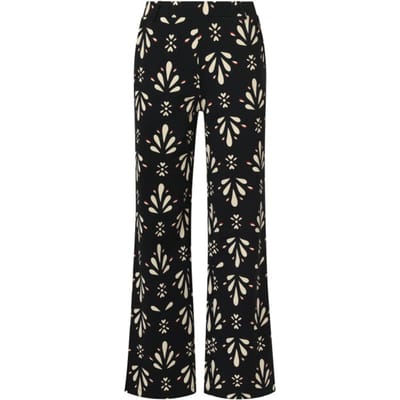 Smashed Lemon Zwart en offwhite travelkwaliteit broek |