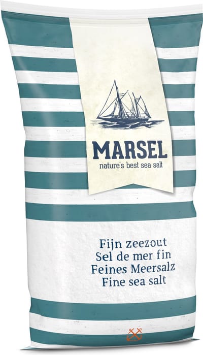 12x Marsel zak 1KG fijn zeezout - navulling zoutmolen - culinair zout - keukenzout - eetzout
