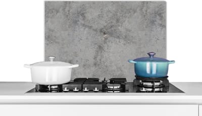 Spatscherm keuken 60x40 cm - Kookplaat achterwand Beton - Grijs - Patronen - Muurbeschermer - Spatwand fornuis - Hoogwaardig aluminium