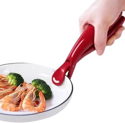 Borden Tang - Schotel Houder - Hete Gerechten Hanteren - Antislip Anti-verbranding - 18.9 cm - Rood