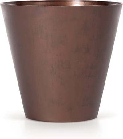 Prosperplast Bloempot/plantenpot voor buiten - kunststof - brons/cortenstaal look - D25 x H23 cm - 7 liter