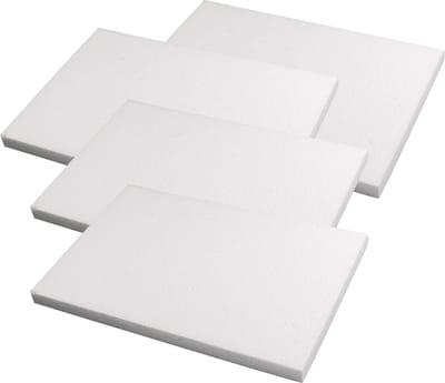 Rayher Piepschuim schijf - 4x wit - 20 x 30 x 2 cm - Knutsel- en decoratiemateriaal