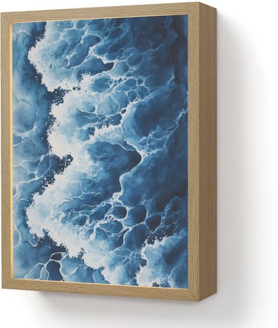 Wandlamp 30x40 cm - Oplaadbaar - Golven - Blauw - Schuim - Wandlampen binnen woonkamer - Slaapkamer lamp - Decoratieve nachtlamp - Vloerlamp draadloos
