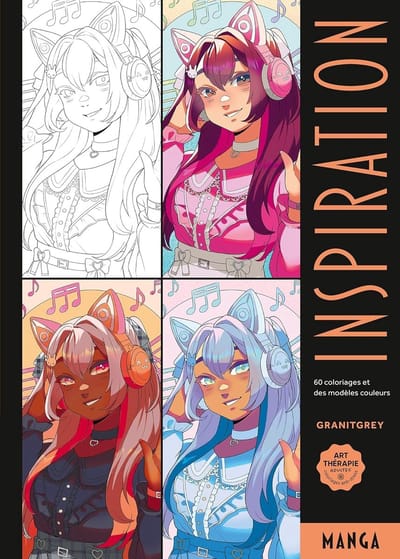 Inspiration - Manga - Hachette - Kleurboek voor volwassenen en kinderen