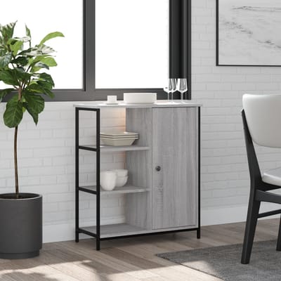 vidaXL - Dressoir - 70x30x80 - cm - bewerkt - hout - grijs - sonoma