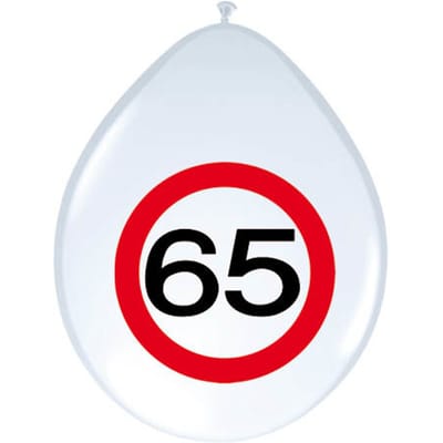 Folat - Ballonnen verkeersbord 65 (8 stuks)