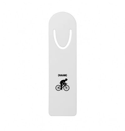 Hacebo® - Wielren met eigen naam metalen boekenlegger - Wielrennen - Wielrenner - Sport Bladwijzer boekenleggers - 12.7 cm x 3.2cm