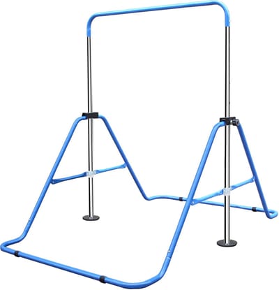 Zubaliya blauw Kinder Turnrek - Verstelbare En Inklapbare Gymstang Voor Thuis - 5 Hoogtes Geschikt Voor 3-9 Jaar