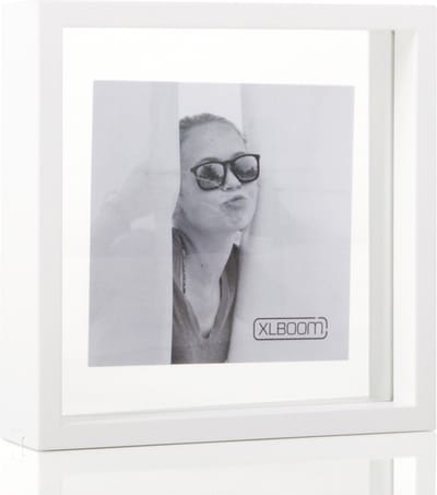 XLBoom Floating Box Fotolijst Wit 20x20cm - Zwevend houten frame met glas - Verkrijgbaar in wit en zwart – Tijdloze design fotolijst voor modern wonen