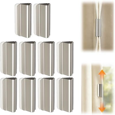 Magnetische Gordijnclips Set van 10 Paren Anti-Kier Gordijnmagneten Sluiting Voor Lichtblokkerende Slaapkamer Huisdecoratie Geen Boor Eenvoudige Installatie