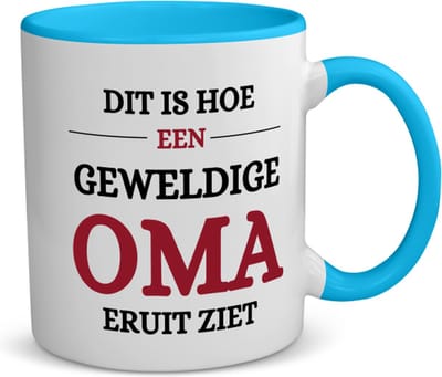 Akyol - geweldige oma eruit ziet koffiemok - theemok - blauw - Oma - beste oma - verjaardagscadeau - cadeau voor oma - gift - 350 ML inhoud