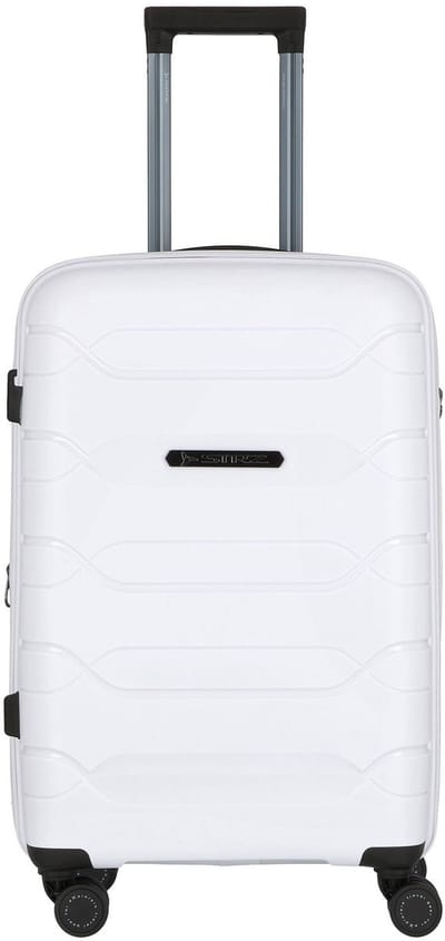 Polestream Strz by Asteroid 4 wielen Trolley M 64 cm met uitbreidingsplooi - Harde bagage - TSA slot - pearl white