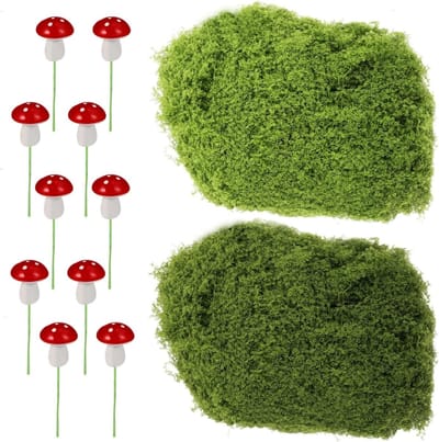 Decoratieve kunstmos voor knutselen en aquaria - Donkergroen en Lichtgroen 200 g voor Wanddecoratie en Modelbouw