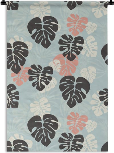 Wandkleed - Wanddoek - Bladeren - Monstera - Hawaii - Patronen - 60x90 cm - Wandtapijt