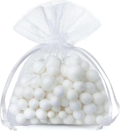 Organza Zakjes 9 x 12 cm | 50 stuk | Wit | Cadeauzakjes Geschenkzakjes Cadeau Verpakking Geurzakjes Snoepzakjes Bruiloft decoratie