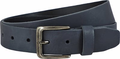 Landley Blauwe Leren Riem voor Dames en Heren - Unisex Jeansriem - 4 cm - Leer - Blauw - Lengte totaal 100 cm / Riemmaat 85